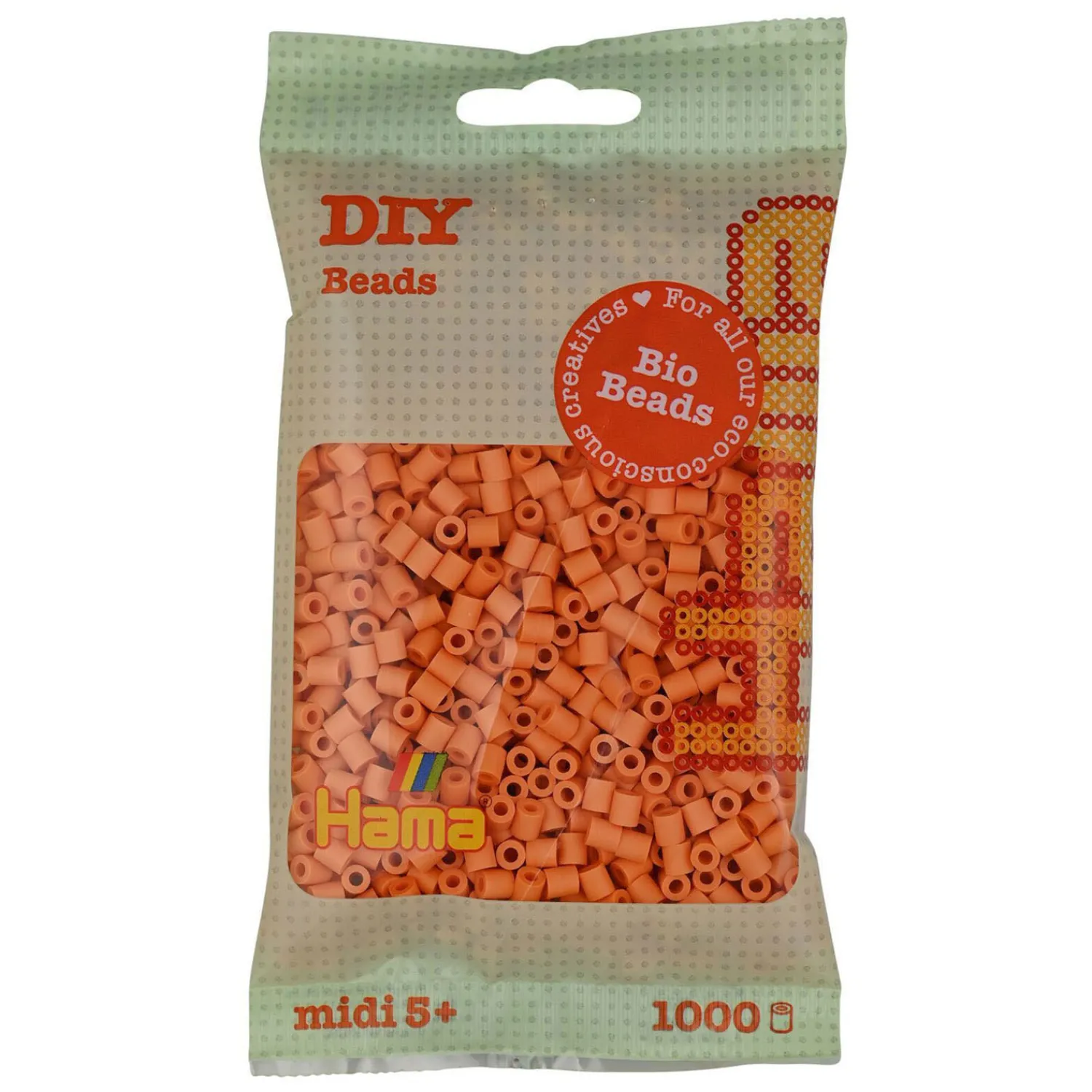 Midi Bio Strijkkralen - Licht Abrikoos (105), 1000st.-Hama Hot