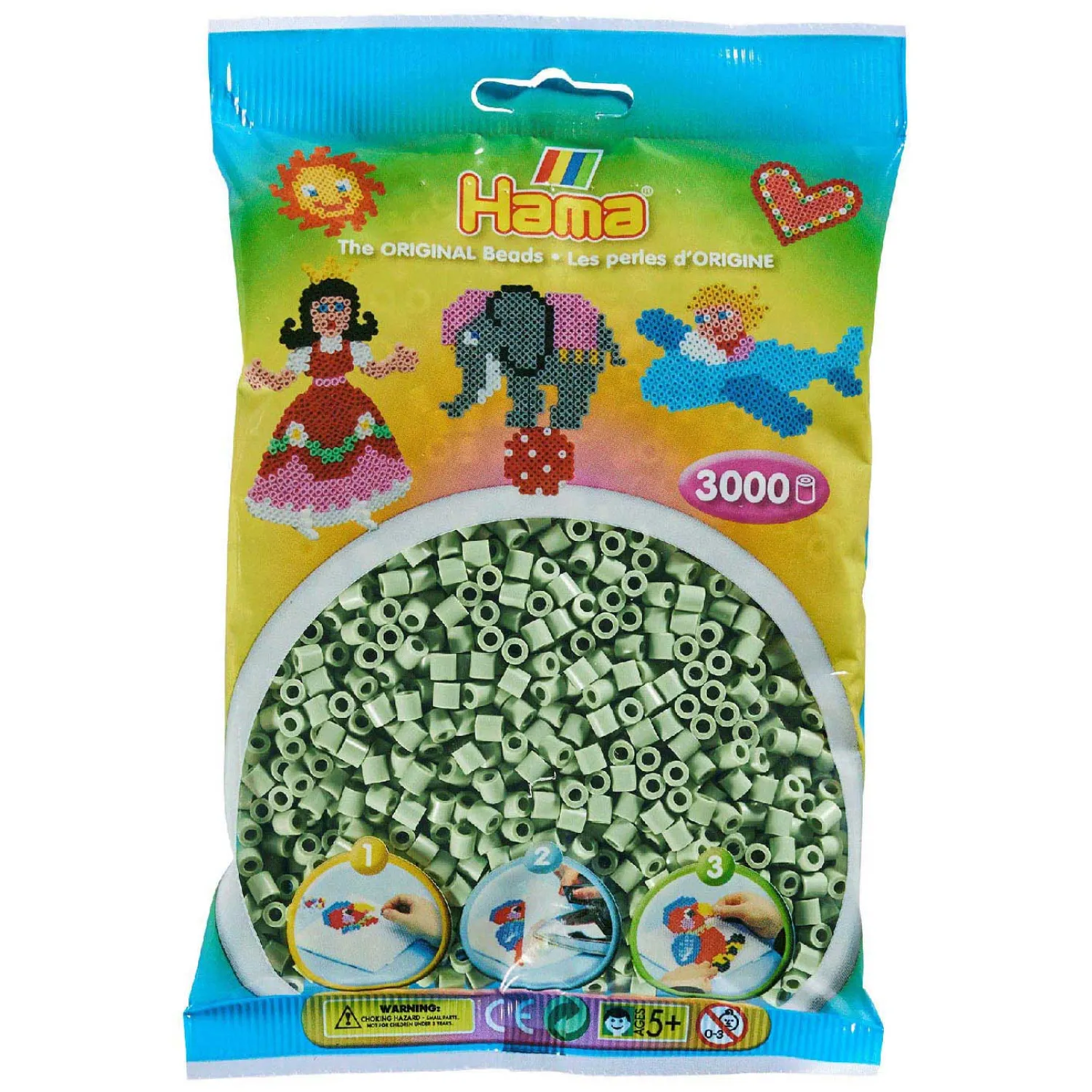 Midi Strijkkralen - Eucalyptus, 3000st.-Hama New