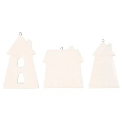 Hangende Ornamenten Huizen Wit, 18st.-Creativ Company Outlet