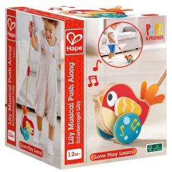 Lilly Vogel Houten Duwstok met Geluid>Hape Outlet