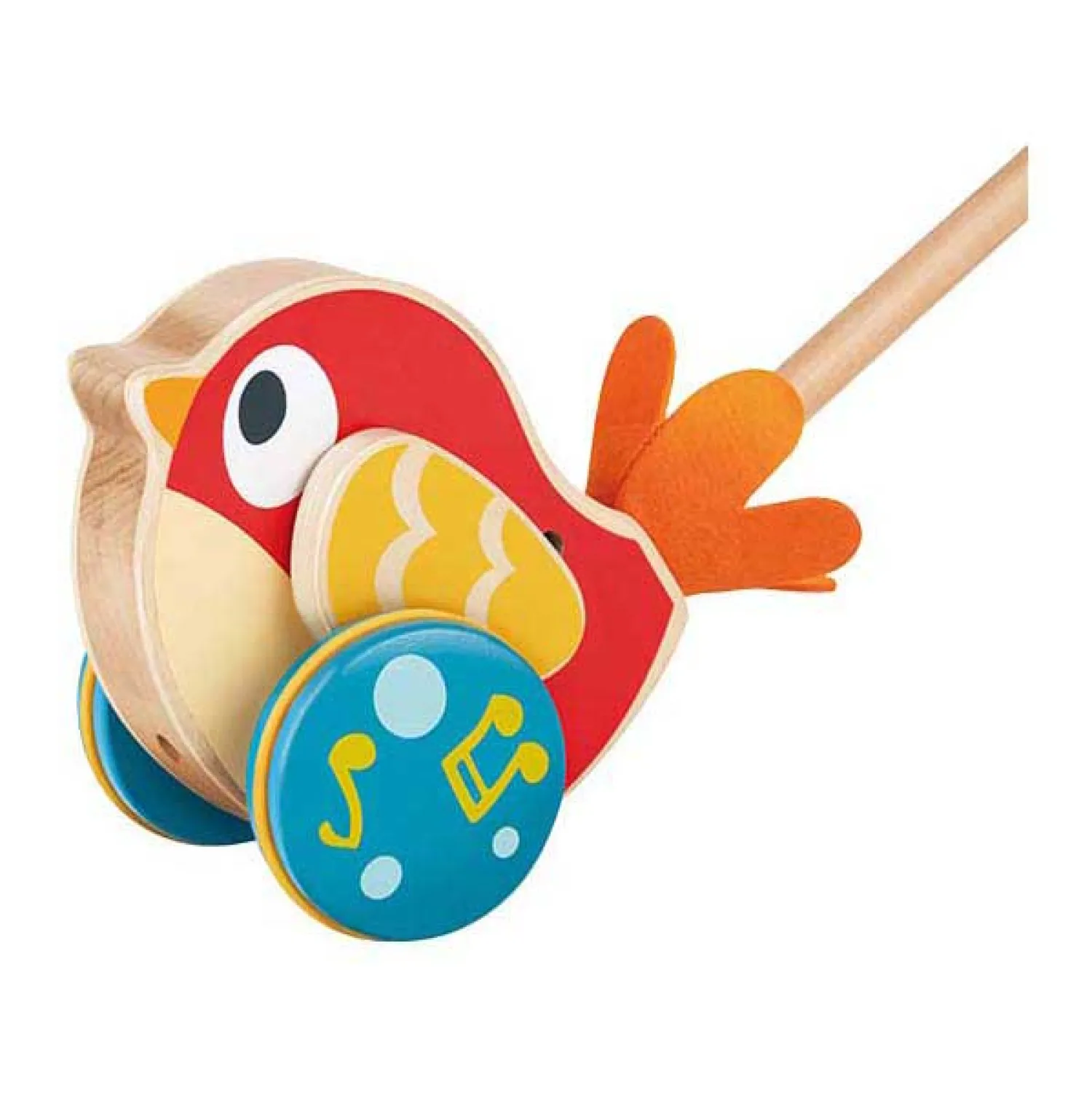 Lilly Vogel Houten Duwstok met Geluid>Hape Outlet