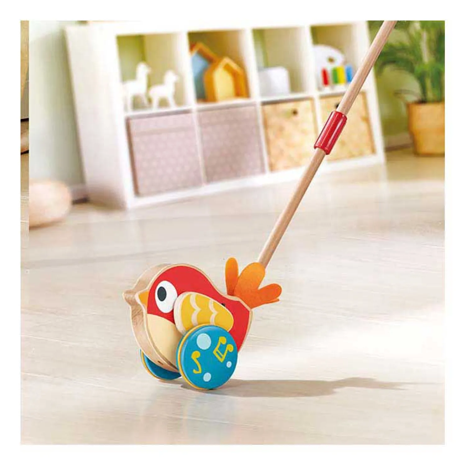 Lilly Vogel Houten Duwstok met Geluid>Hape Outlet