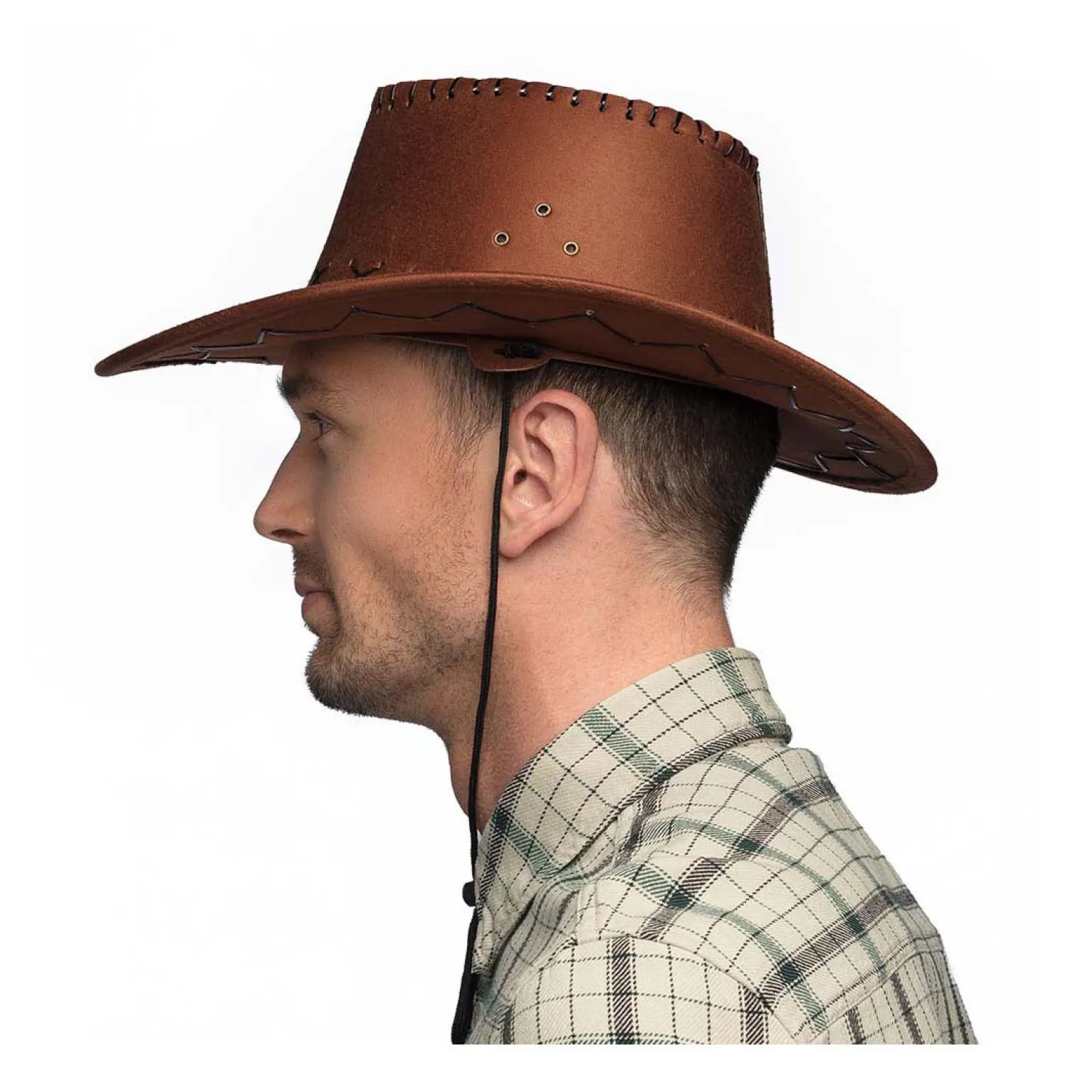 Hoed Elroy Bruin Leer>Boland New