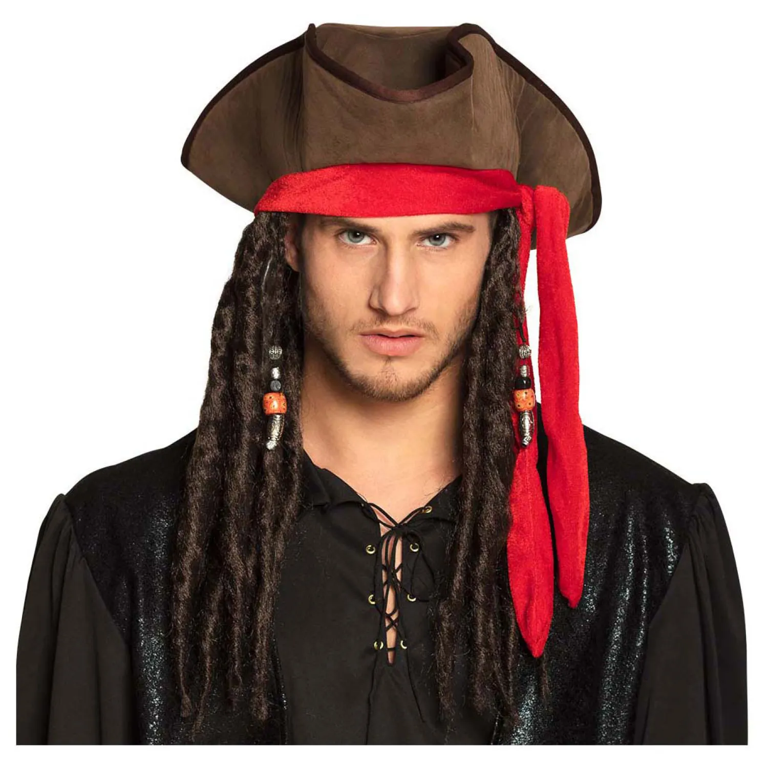 Hoed Piraat Dirty Jack met Haar-Boland Sale