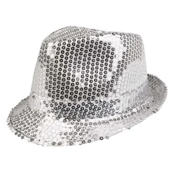 Boland Hoed Popster Pailetten Zilver New