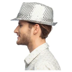 Boland Hoed Popster Pailetten Zilver New