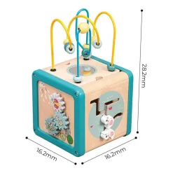 Playwood Houten Activiteiten Kubus met Kralenframe Best