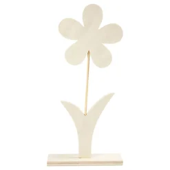 Houten Bloem met Voet, 26cm-Creativ Company New