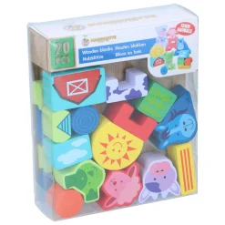 Houten Blokken Boerderij, 20dlg.- Clearance