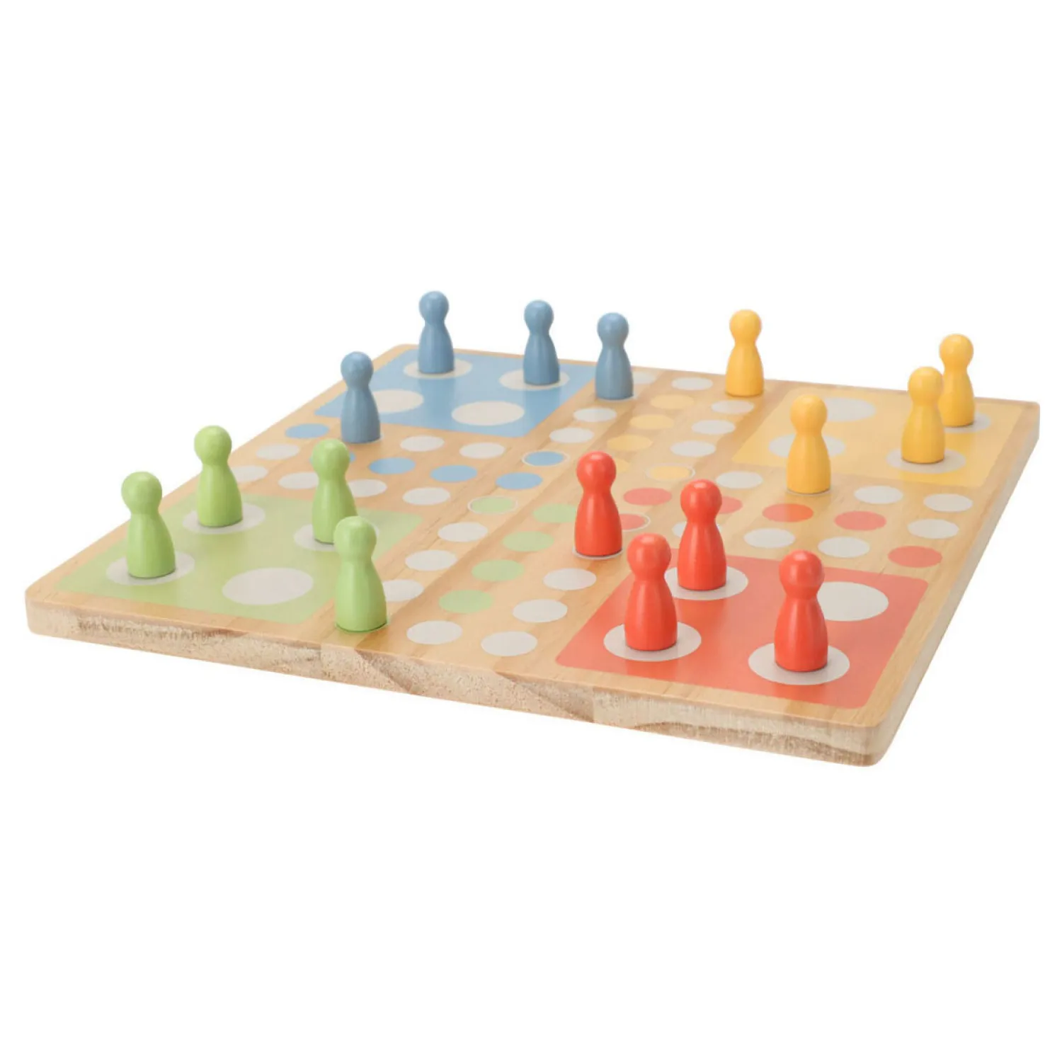 Houten Bordspel Ludo in Katoenen Zak- Best