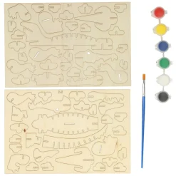 Houten Bouwpakket Maak en Verf je eigen Krokodil Discount