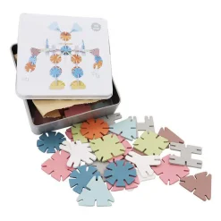 Houten Bouwschijfjes in Opbergbox, 60dlg. Outlet