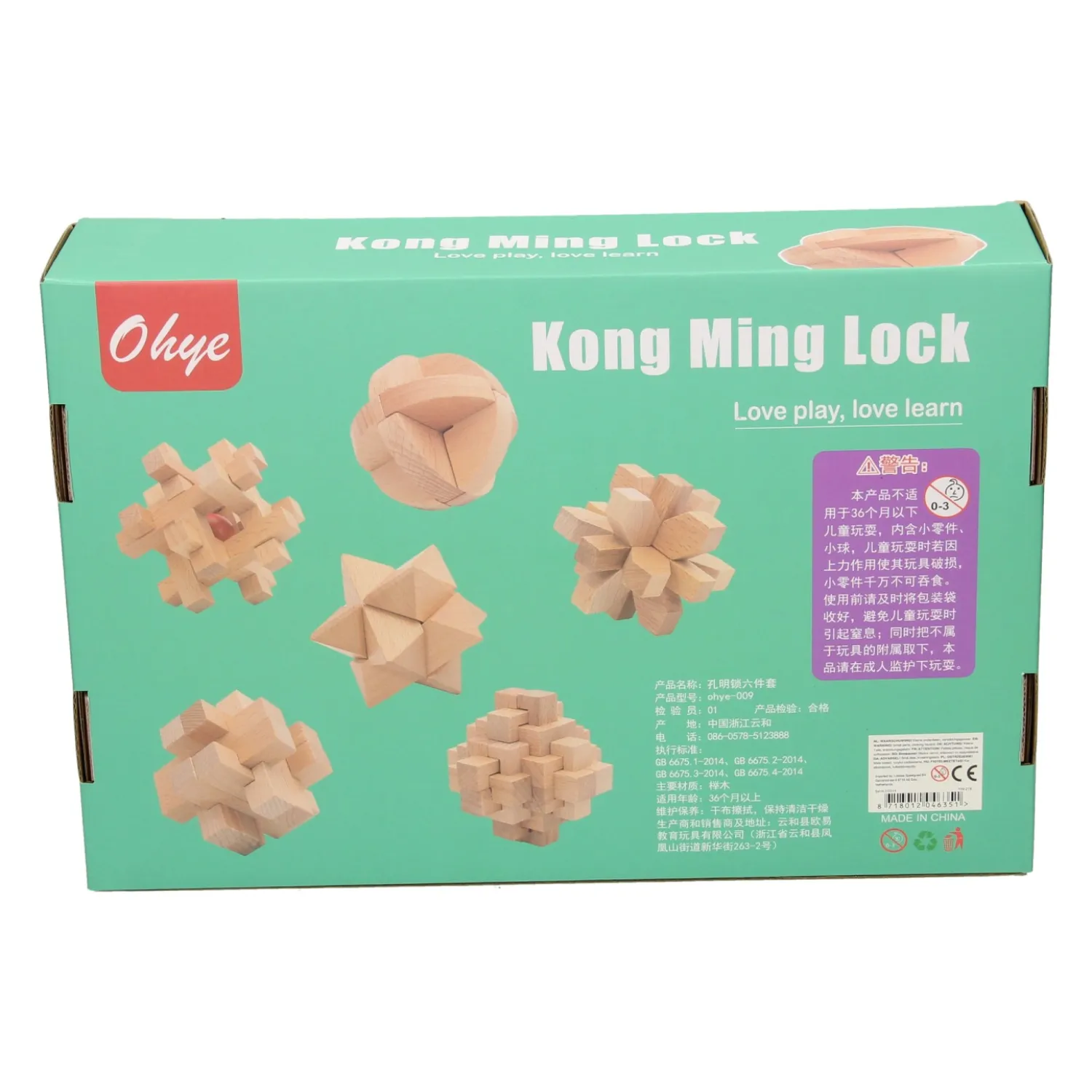 Houten Breinpuzzel Set, 6st.- Best