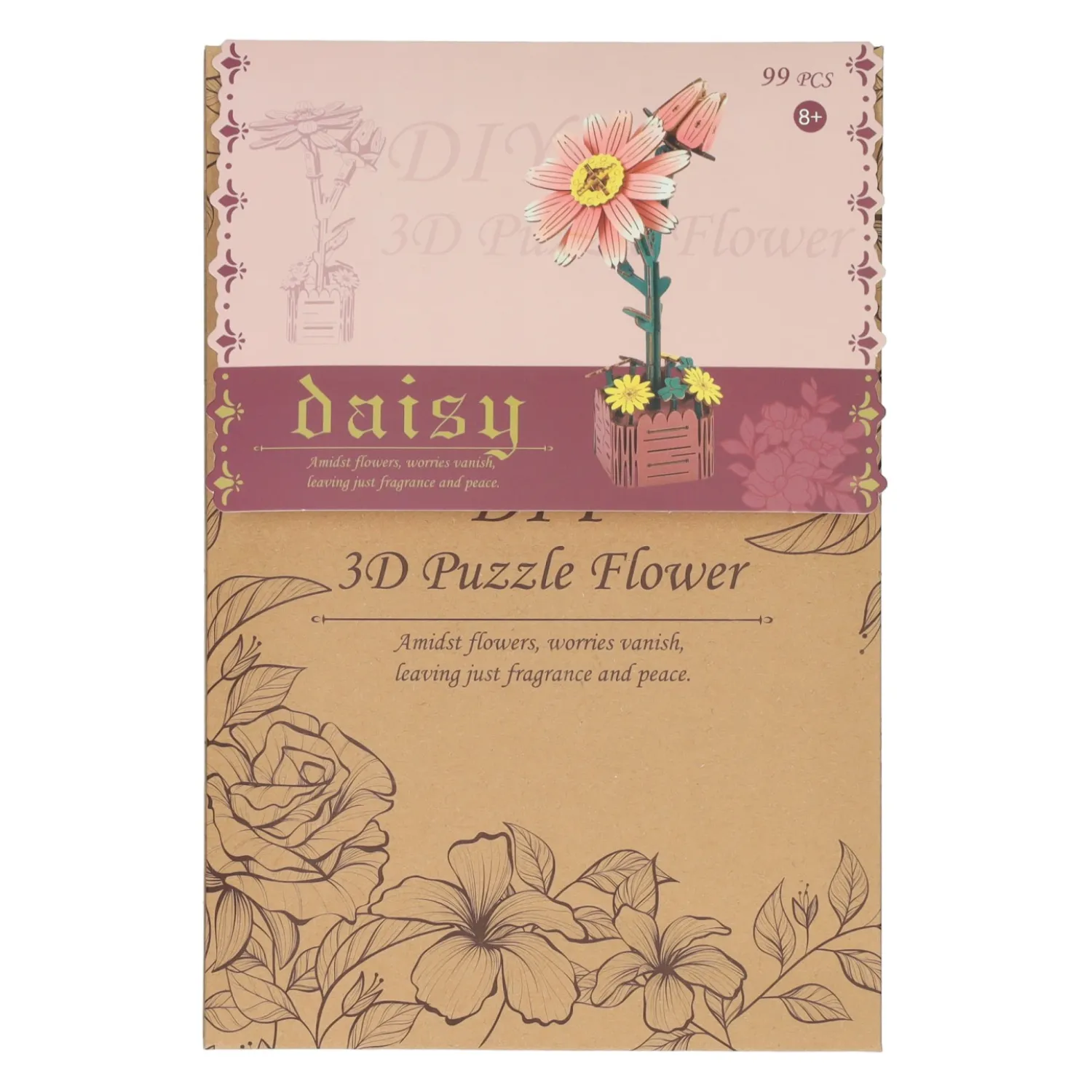 Houten 3D Bouwpakket Daisy Flower - 99dlg. Clearance