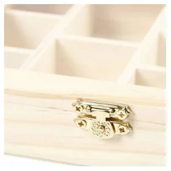 Houten Doos met Glazen Deksel en 10 vakken-Creativ Company