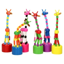 Playwood Houten Drukpop Giraffe Gekleurd