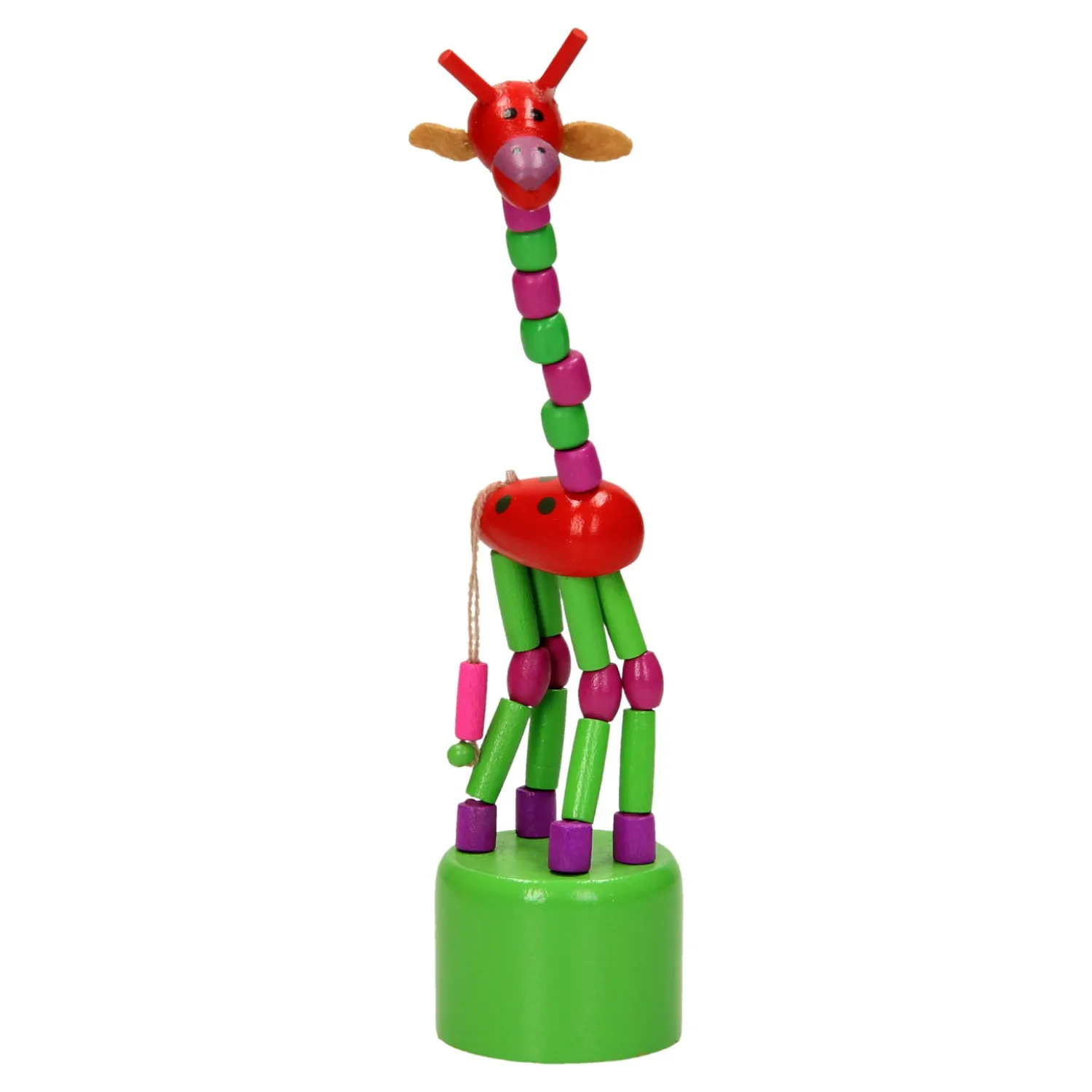Playwood Houten Drukpop Giraffe Gekleurd