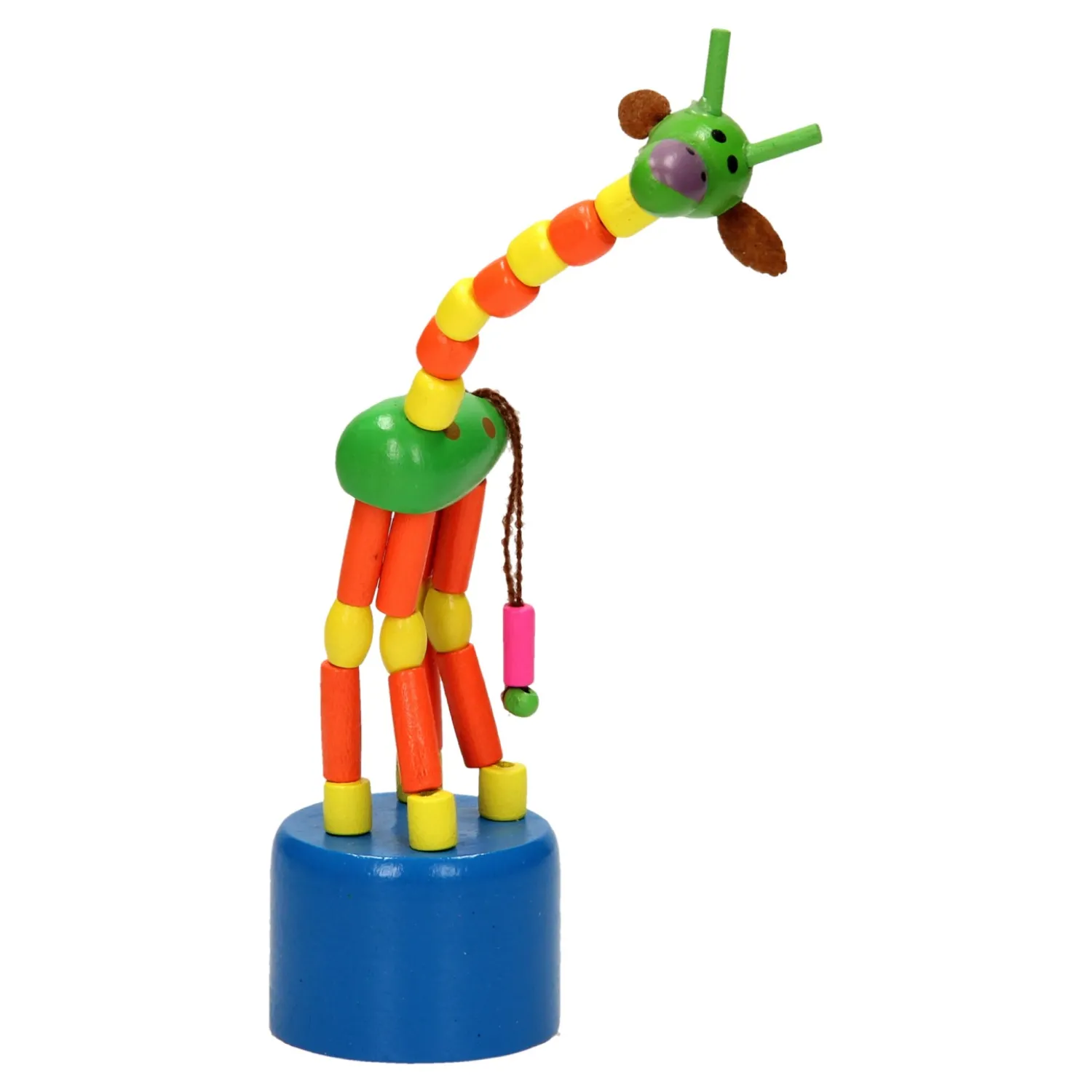Playwood Houten Drukpop Giraffe Gekleurd