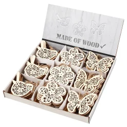 Creativ Company Houten Figuren Vlinder Bloem en Vogel, 90st. Discount