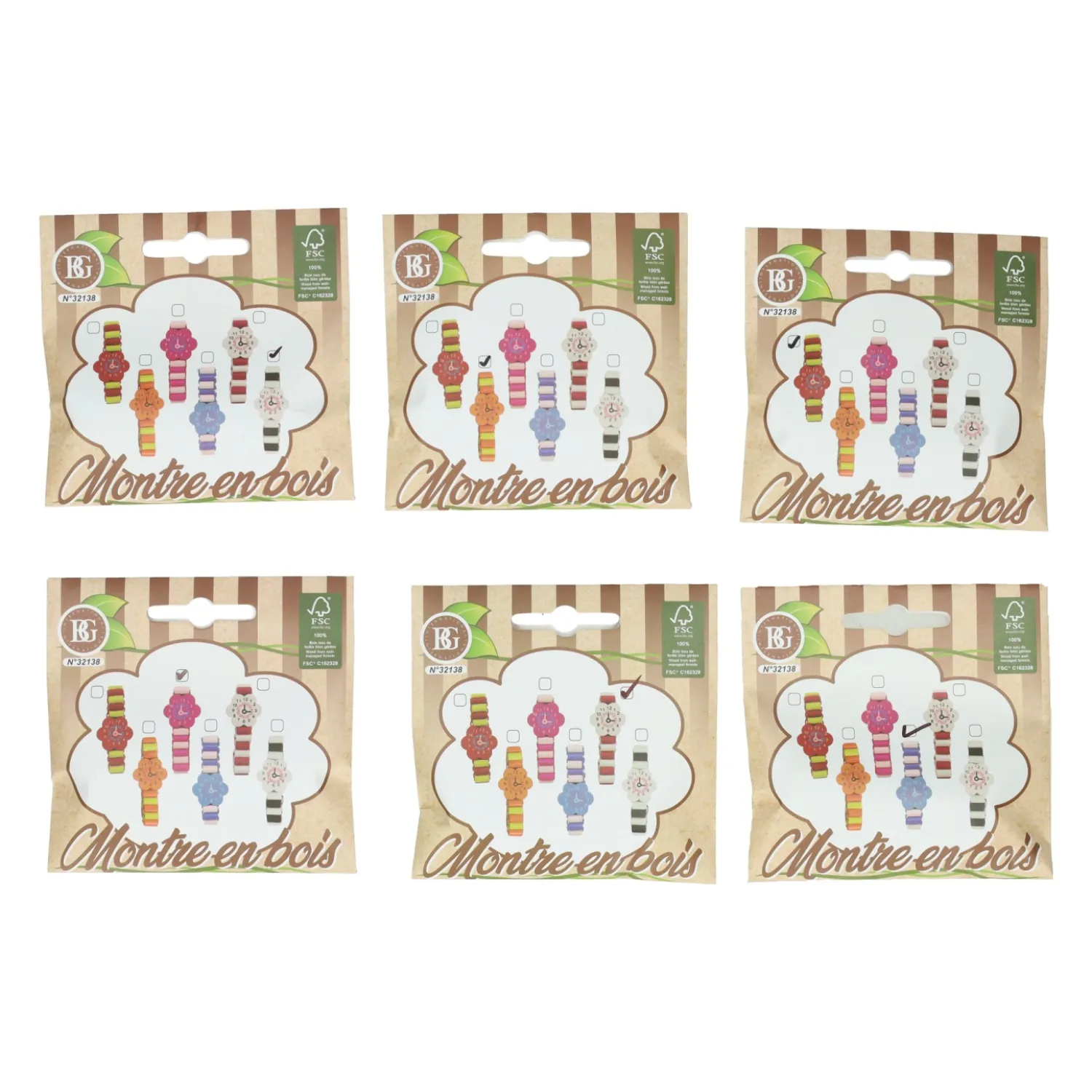 Houten Gekleurde Horloge> Hot