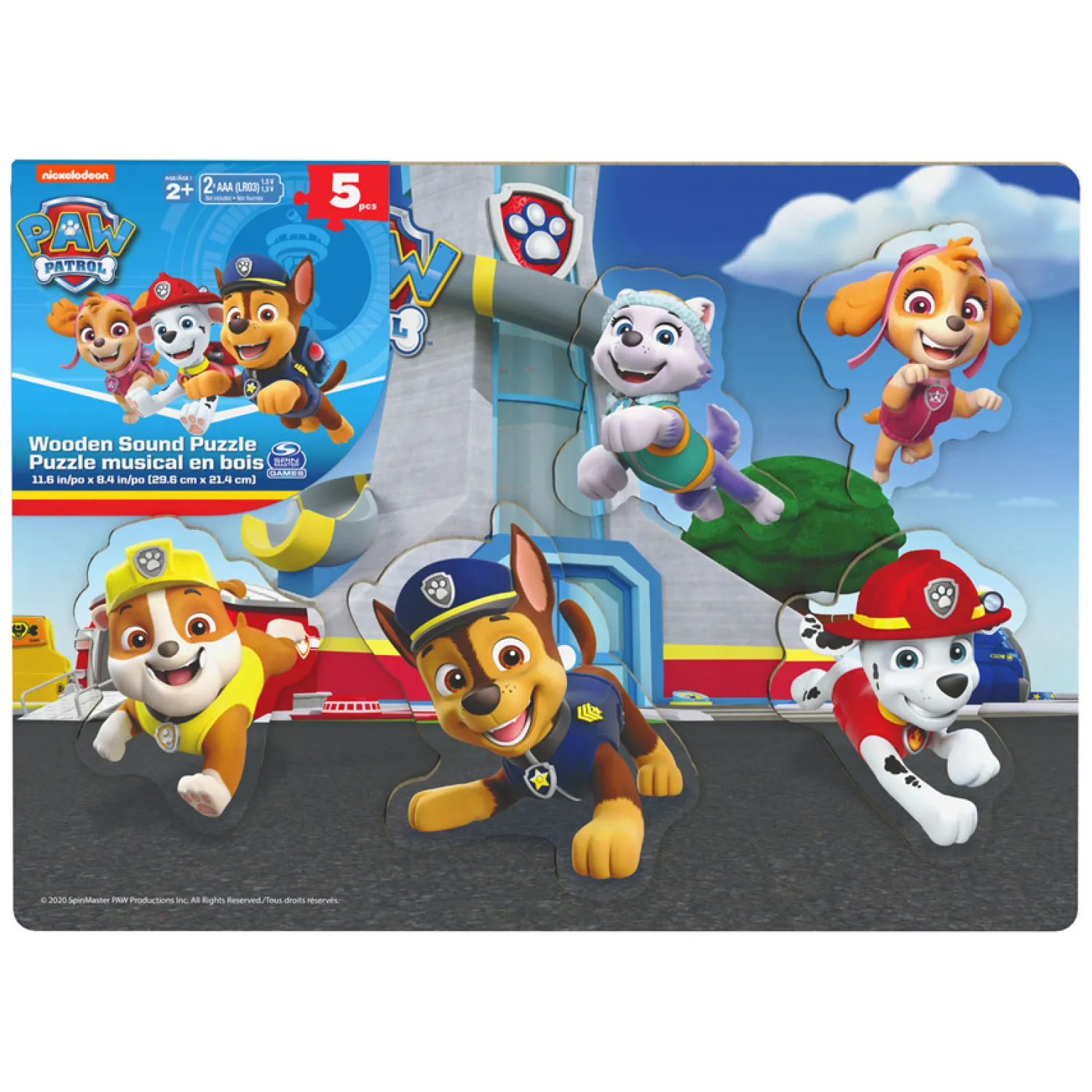 Houten Geluidenpuzzel PAW Patrol (Engelstalig), 5st.-Spin Master Hot