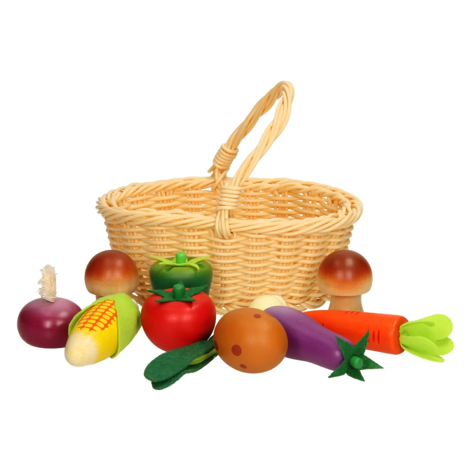 Houten Groente in Picknickmand, 11dlg. Sale