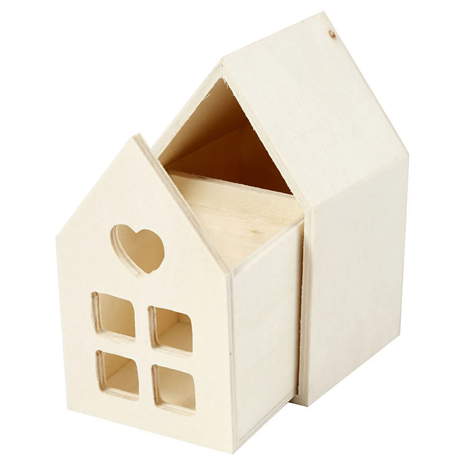 Houten Huis met Lade, 10,8cm>Creativ Company Outlet