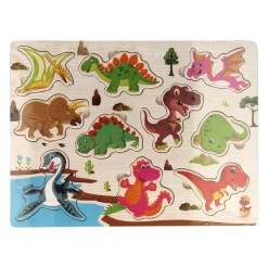 Houten Inlegpuzzel Dino, 10st.> Sale