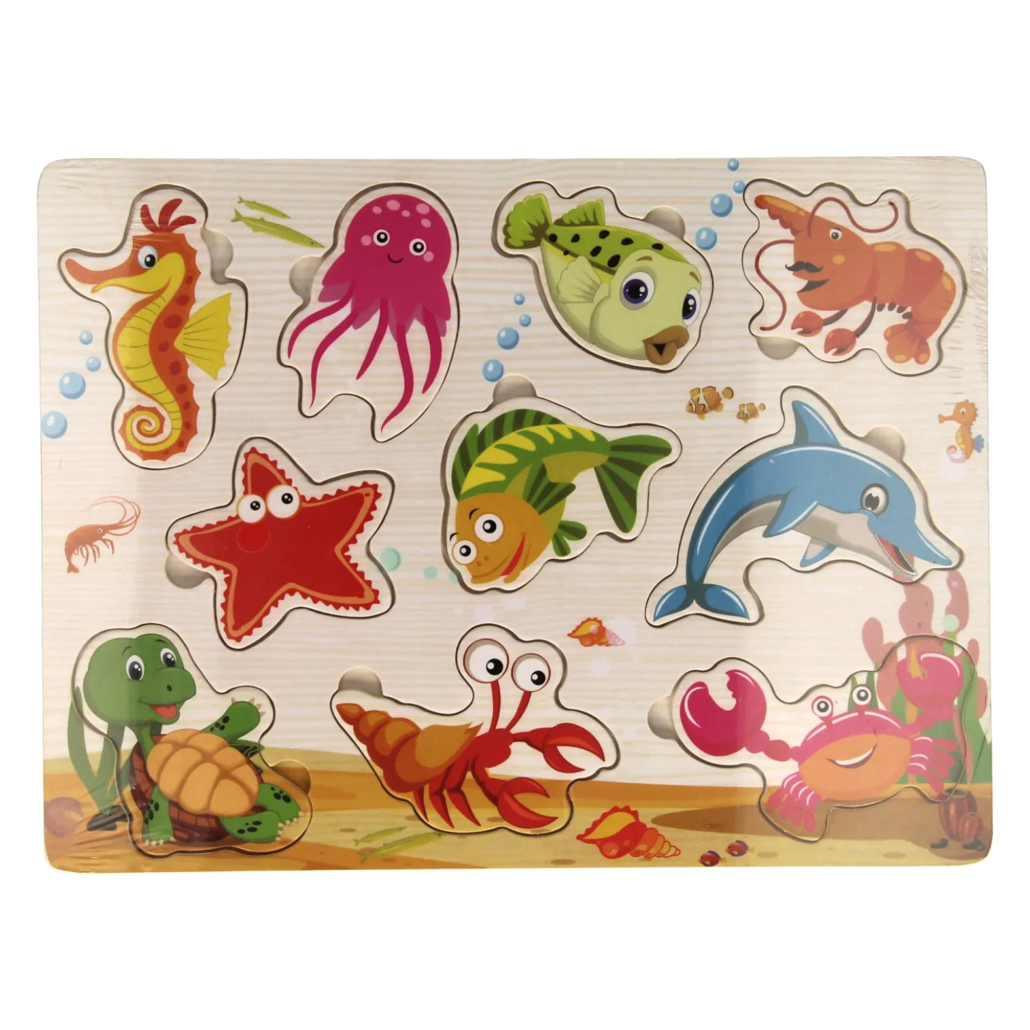 Houten Inlegpuzzel Onderwaterwereld, 10st.> Outlet