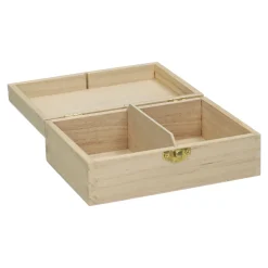 Houten Kaarten Kist met 2 Vakken en Klepdeksel-Playwood Discount