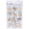 Houten Kerst Stickers met Glitters, 12st.- Best