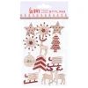 Houten Kerststickers met Glitters, 12st. Best