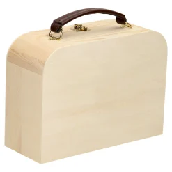 Playwood Houten Koffertje met Leren Handvat Grenen Sale