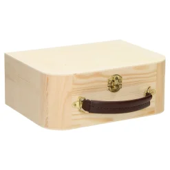 Playwood Houten Koffertje met Leren Handvat Grenen Sale