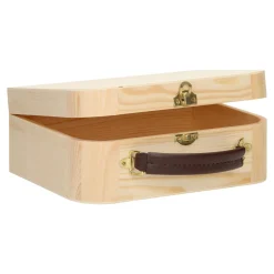 Playwood Houten Koffertje met Leren Handvat Grenen Sale