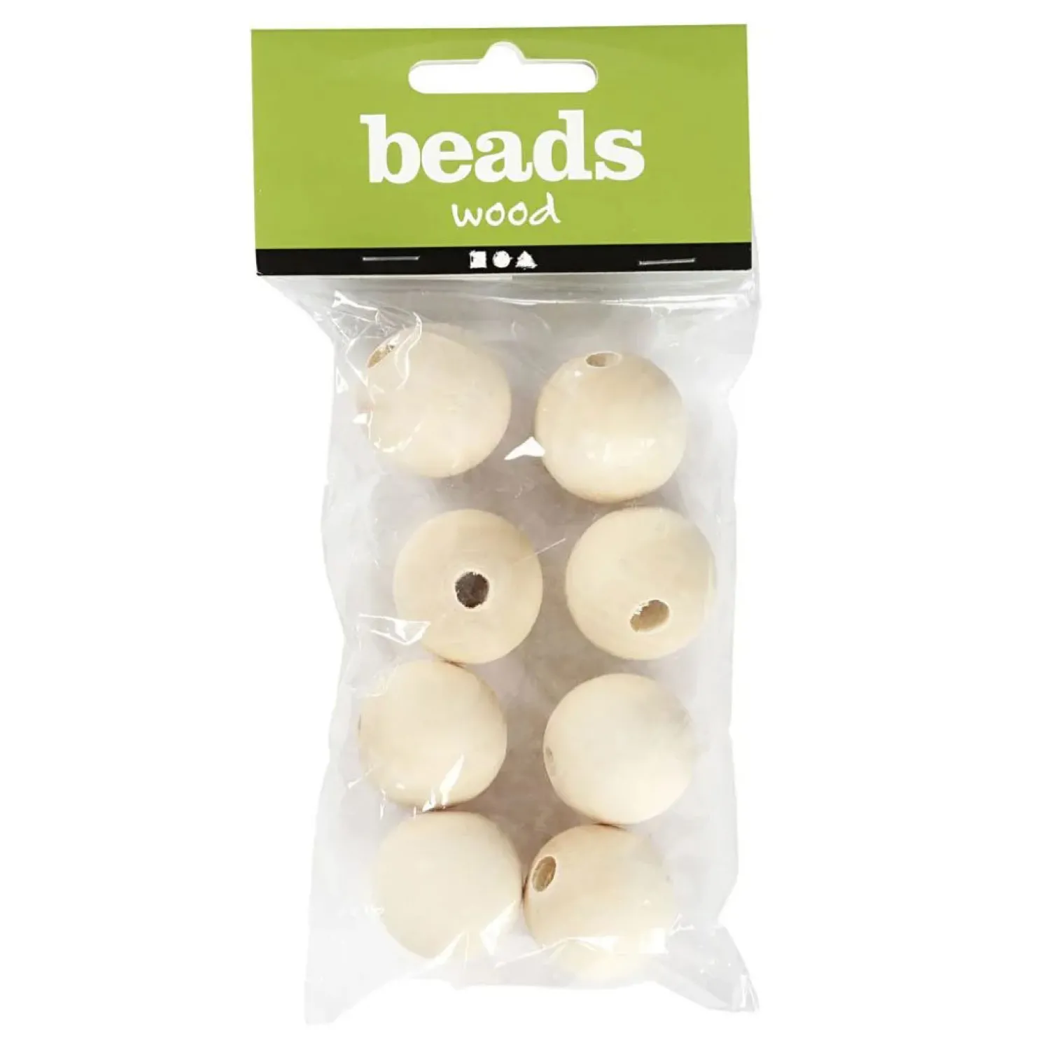 Houten Kralen Ø 25mm, 8st.-Creativ Company New