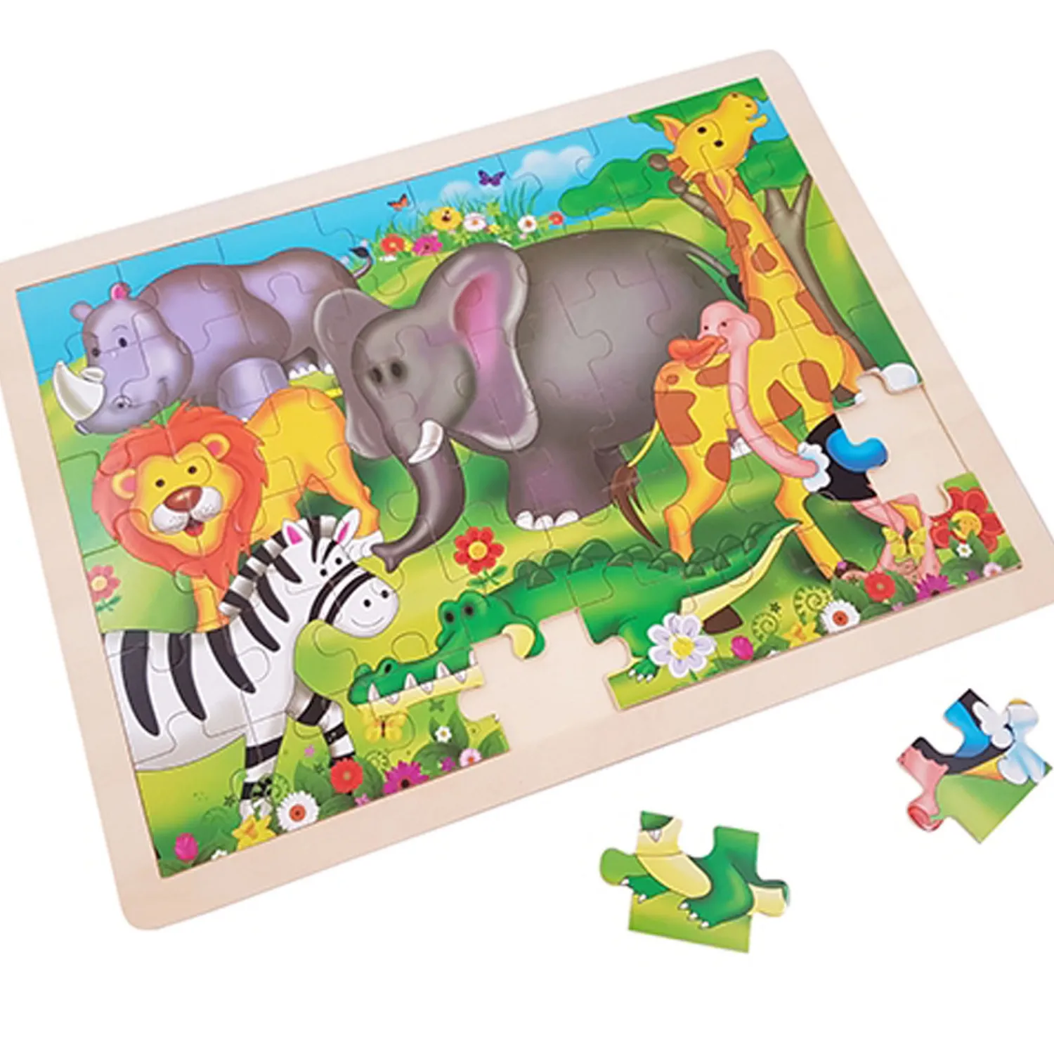 Playwood Houten Legpuzzel Wilde Dieren - 48st. Outlet