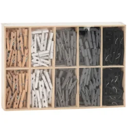 Houten Mini Knijpers Grijstinten, 5 Kleuren Sale