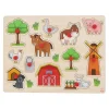 Houten Noppenpuzzel Boerderij, 12st. Hot