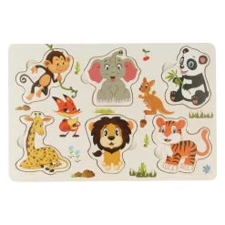 Houten Noppenpuzzel Thema, 6st.- Clearance