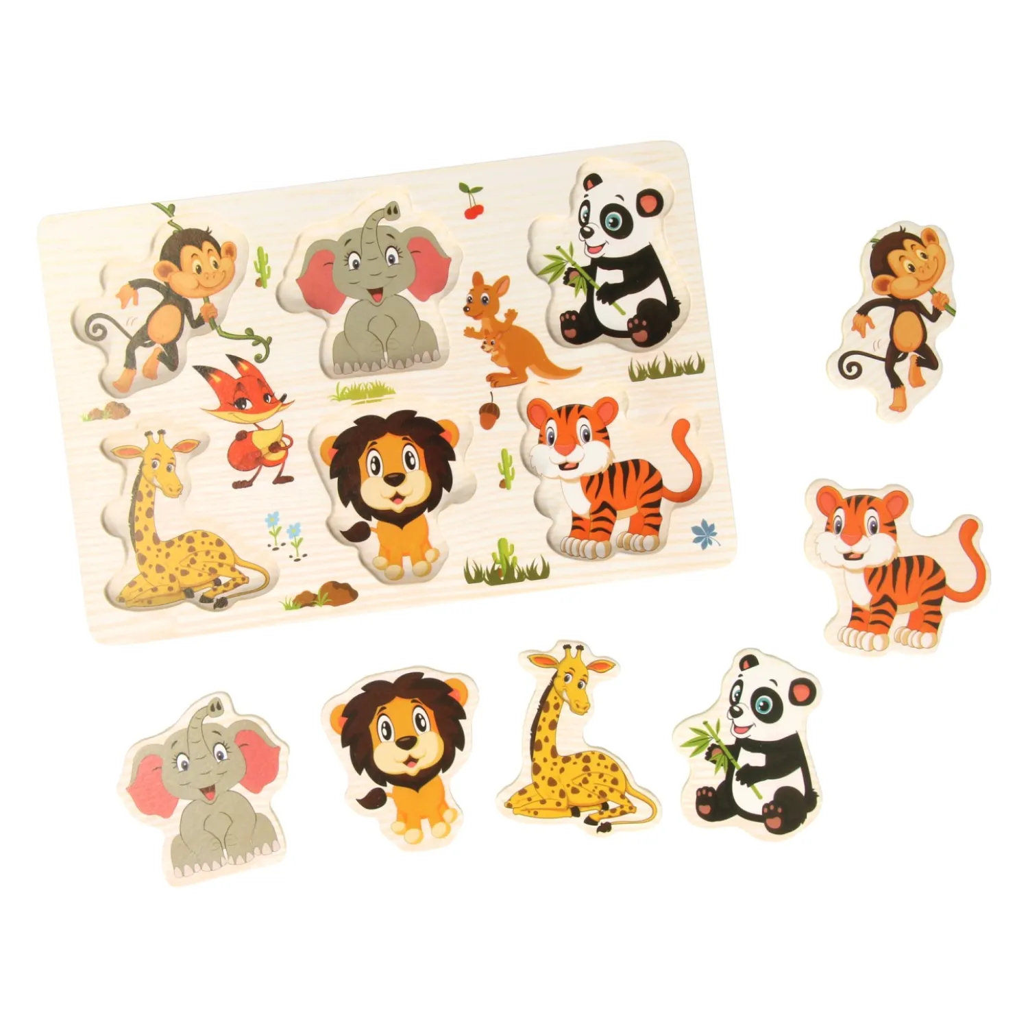 Houten Noppenpuzzel Thema, 6st.- Clearance