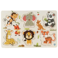 Houten Noppenpuzzel Thema, 6st.- Clearance