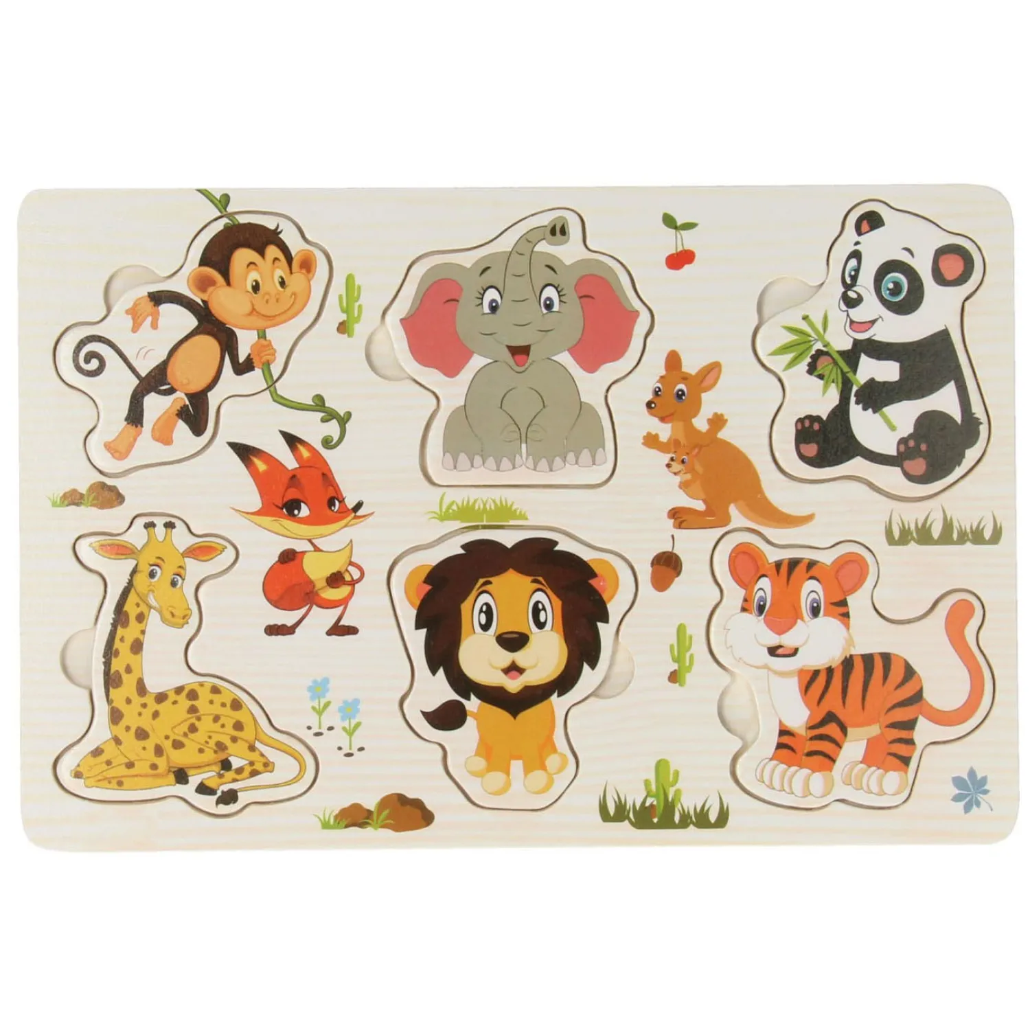 Houten Noppenpuzzel Thema, 6st.- Clearance