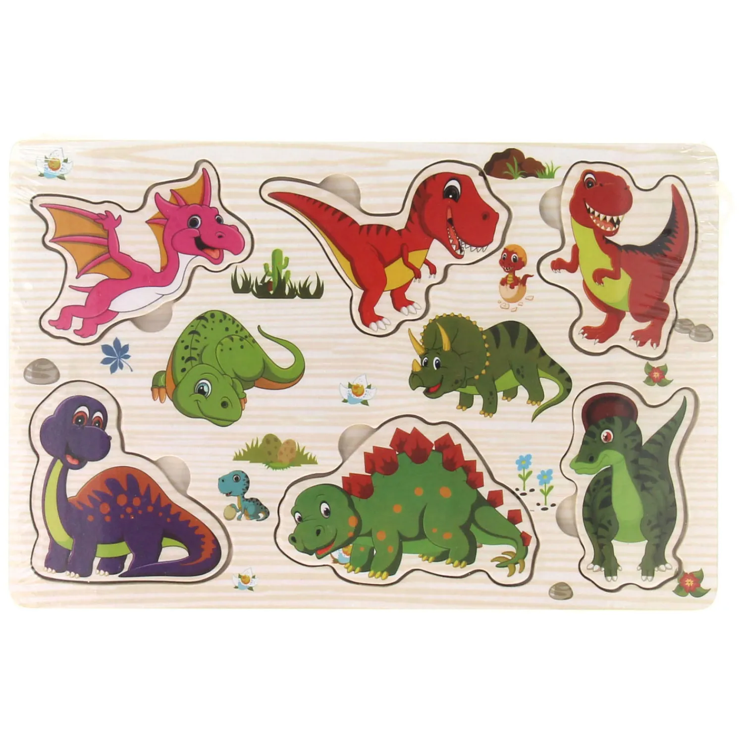 Houten Noppenpuzzel Thema, 6st.- Clearance