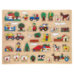 Johntoy Houten Noppenpuzzel XL - Boerderij