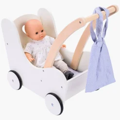 Houten Poppenloopwagen Grijs/Wit> Online