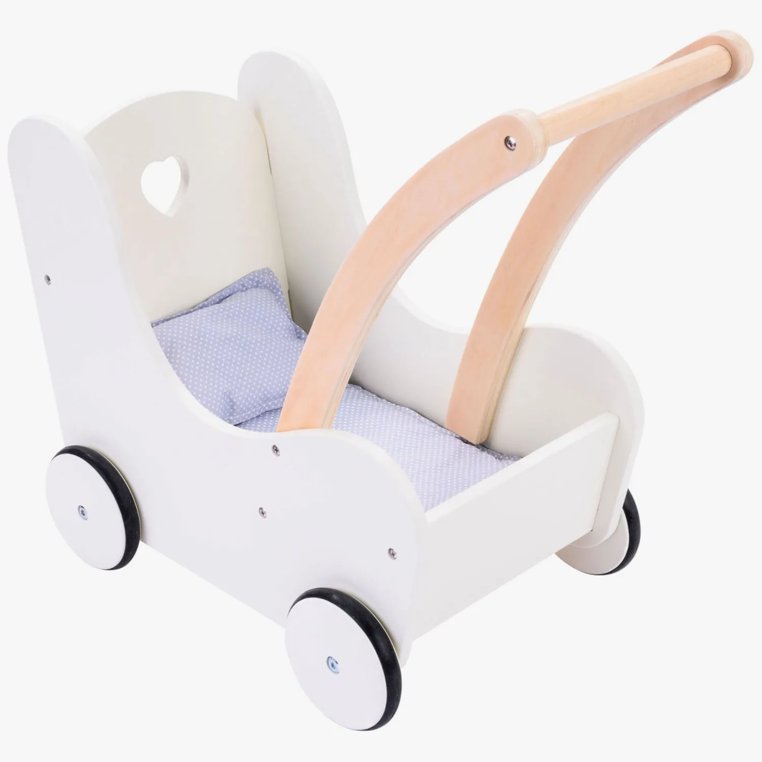 Houten Poppenloopwagen Grijs/Wit> Online