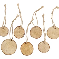 Houten Schijf met Ophangkoordje, 7st.>Creativ Company Outlet