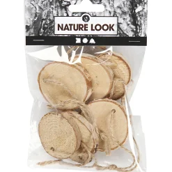 Houten Schijf met Ophangkoordje, 7st.>Creativ Company Outlet