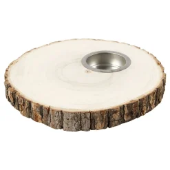 Houten Schijf Waxinelicht Houder 14-16cm>Creativ Company Outlet
